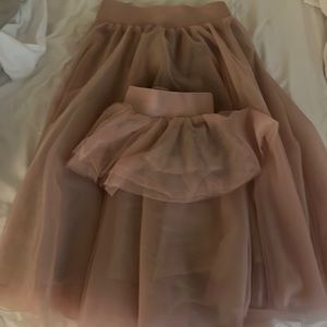 Mommy & me pink tulle skirts